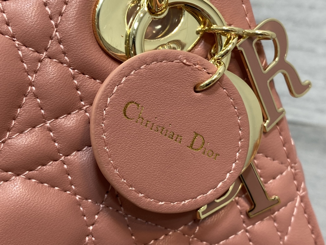 Mini Lady Dior Bag Coral Cannage Lambskin